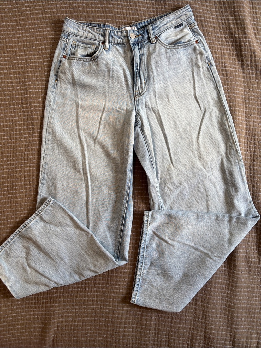 Cello Walters High Rise Wide Leg Light Wash Jeans - Size 29 100% Cotton